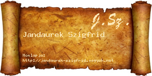 Jandaurek Szigfrid névjegykártya